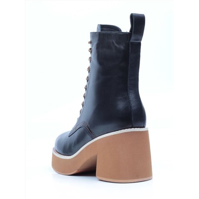 DMD-M7079 BLACK Ботинки зимние женские (натуральная кожа, натуральный мех) размер 38