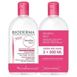 Bioderma Sensibio H2O мицеллярная вода, для чувствительной кожи, 2 x 500 мл