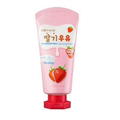 Пенка для лица с экстрактом клубники Kwailnara Strawberry Milk Cleansing Foam, Welcos, 120 мл