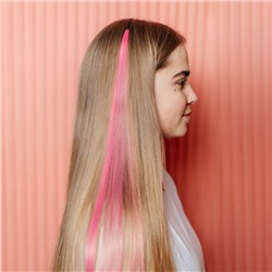 Прядь для волос, розовый, 40 см