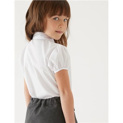 2pk Girls' Pintuck Easy Iron School Shirts (2-16 Yrs)
