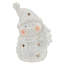 Фигурка декоративная "Снеговик" (подсветка, L7,5 W7 H12 см