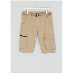 Big & Tall Straight Fit Belted Cargo Shorts