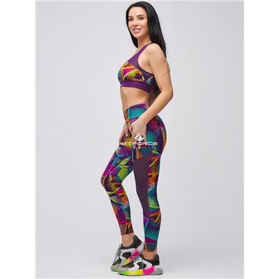Женский всесезонный костюм для фитнеса фиолетового цвета 21102F