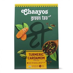 Зеленый чай с Куркумой и Кардамоном (100 г), Turmeric Cardamom Green Tea, Chaayos
