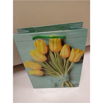 Пакет подарочный (S) «Цветы», (18*23*10)