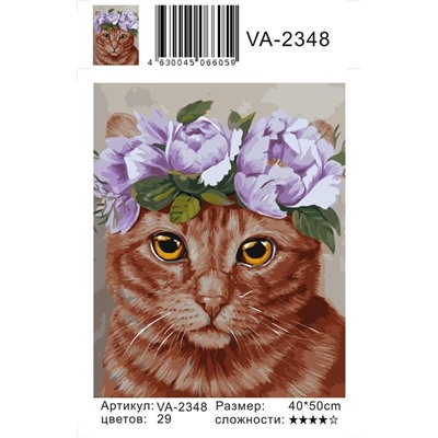 Картина по номерам 40х50 - Рыжий котик