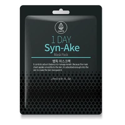 Тканевая маска с экстрактом змеиного яда, 1 Day Syn-Ake Mask Pack, Med B, 27 мл