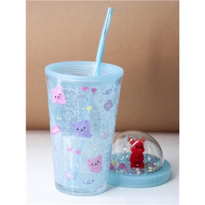 Тамблер "Hello bear", blue (450 ml)