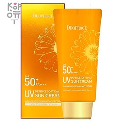 Deoproce UV Defence Soft Daily Sun Cream SPF 50+/PA+++ - Солнцезащитный крем с экстрактом Ромашки и фактором защиты SPF50+ PA++++ 70гр.,