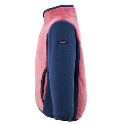 Куртка флисовая для катания на лыжах/санках для детей розово-синяя midwarm LUGIK