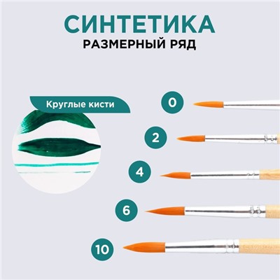 Кисть для рисования синтетика круглая №2