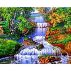 Картина по номерам 40х50 - Водопад в лесу