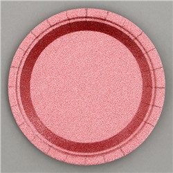Тарелки бумажные «Блёстки», 6 шт, цвет бордовый
