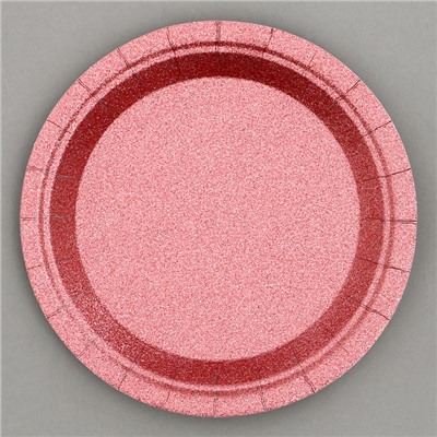 Тарелки бумажные «Блёстки», 6 шт, цвет бордовый