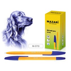 Ручка шариковая Mazari ULTRA синяя 1,0мм на масляной основе корпус желтый M-5713-70/50/Китай