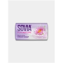 Мыло туалетное "SOVIA. Milk and Lotus". твёрдое, 140гр (48)
