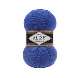 Пряжа для вязания Ализе LanaGold (49% шерсть, 51% акрил) 5х100г/240м цв.141 василек упак (1 упак)