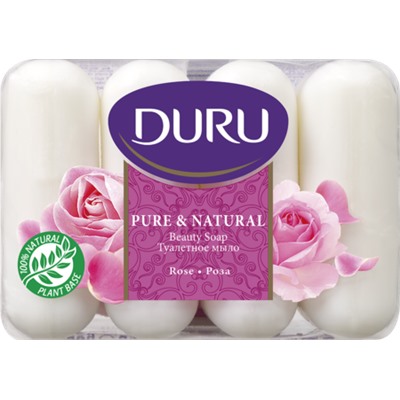 Мыло DURU Туалетное Pure&Natural Rose Роза 4 шт.Х85г.