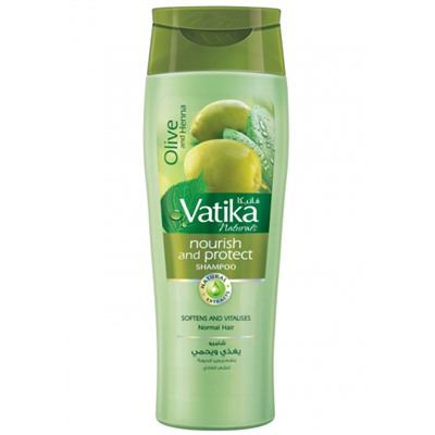 Dabur Vatika Naturals Olive & Henna Nourish & Protect Shampoo 200ml / Шампунь Питание и Защита для Волос Оливка и Хна 200мл