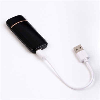 Зажигалка электронная "100% Мужик", USB, спираль, 3 х 7.3 см, черная