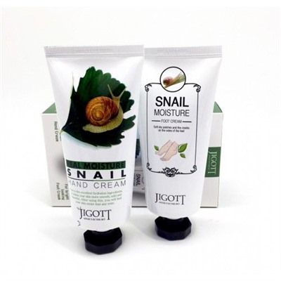 Набор кремов для рук и ног с экстрактом слизи улитки Real Moisture Snail Hand & Foot Set, Jigott 100 мл x 2