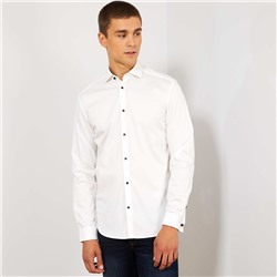 Узкая рубашка из эластичной ткани - белый