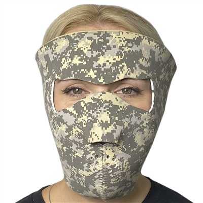 Тактическая медицинская полнолицевая маска Skulskinz Acupat - Неопреновая маска обеспечивает защиту от коронавируса, ветра, пыли, камушков, веток. Многоразовая тактическая маска изготовлена в камуфляже Acupat №32