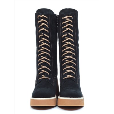DMD-M7083 BLACK Ботинки зимние женские (натуральная замша, натуральный мех) размер 37