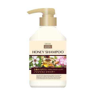 Шампунь для поврежденных волос 3 вида меда, Natural Honey Shampoo, Deve, 450 мл