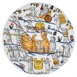 Тарелка роспись 35 см "Мыши хоронят кота"