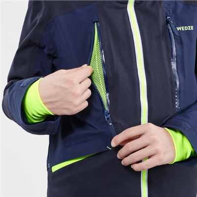Куртка лыжная теплая водонепроницаемая для детей темно-сине-желтая 900 WEDZE