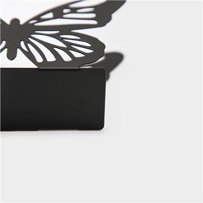 Салфетница Доляна «Бабочка», 13,5×4×9 см, цвет чёрный