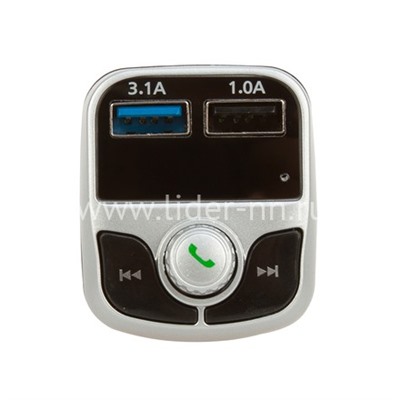 MP3 FM Modulator G17 (Bluetooth/2USB/Micro SD/дисплей) черный