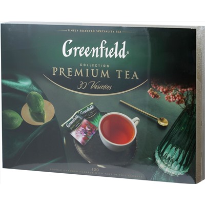 Greenfield. Premium Tea Collection (ассорти чая из 30 вкусов) карт.упаковка, 120 пирамидки