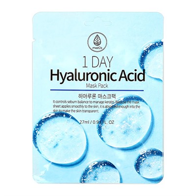 Тканевая маска для лица с гиалуроновой кислотой One Day Hyaluronic Acid Mask, Med B 27 мл