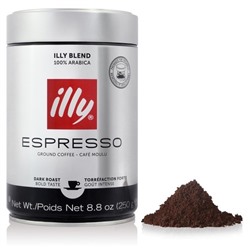 Кофе ILLY espresso глубокой обжарки молотый 250г, 100% арабика