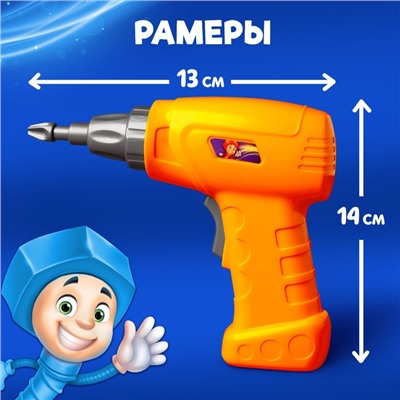 Шуруповёрт + 3 насадки, работает от батареек