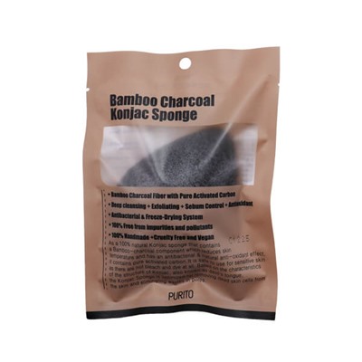 Спонж косметический Bamboo Charcoal Konjac Sponge, PURITO