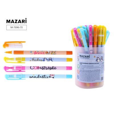 Ручка шариковая Mazari FRIENDS синяя 0,7мм на масляной основе M-7696-70/144/Китай