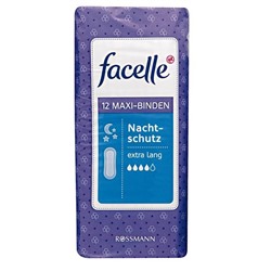Facelle Maxi-Binden Nachtschutz extra lang Прокладки максимальное впитывание Защита ночи удлиненная 12 шт.