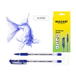 Ручка шариковая Mazari SAILOR Smart Ink на масляной основе синяя 0.7мм M-5700-70/24/Индия