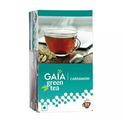 Зеленый чай с Кардамоном (25 пак, 2 г), Green Tea Cardamom, произв. Gaia