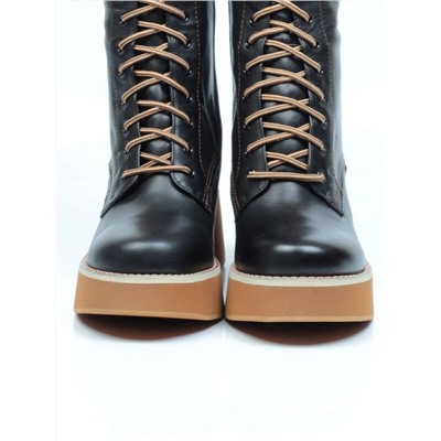 DMD-M7082 BLACK Ботинки зимние женские (натуральная кожа, натуральный мех) размер 36
