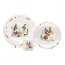 Набор посуды 3 предмета Кролики - детская посуда эргономичной формы от Roy Kirkham в Москве