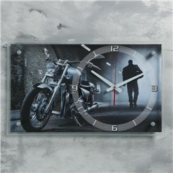 Часы настенные "Мотоцикл в ночи", бесшумные, 35 х 60 см