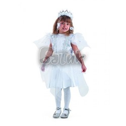 Детский карнавальный костюм Снежинка Серебряная (текстиль) 8044