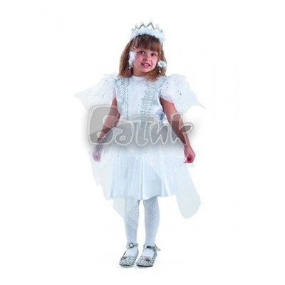 Детский карнавальный костюм Снежинка Серебряная (текстиль) 8044