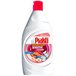 Средство Dr.Prakti для мытья посуды концентрат SENSITIVE + ВИТАМИНЫ 650мл, 777657