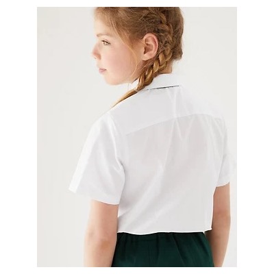 Girls' 5pk Regular Fit Easy to Iron School Shirts (2-18 Yrs)